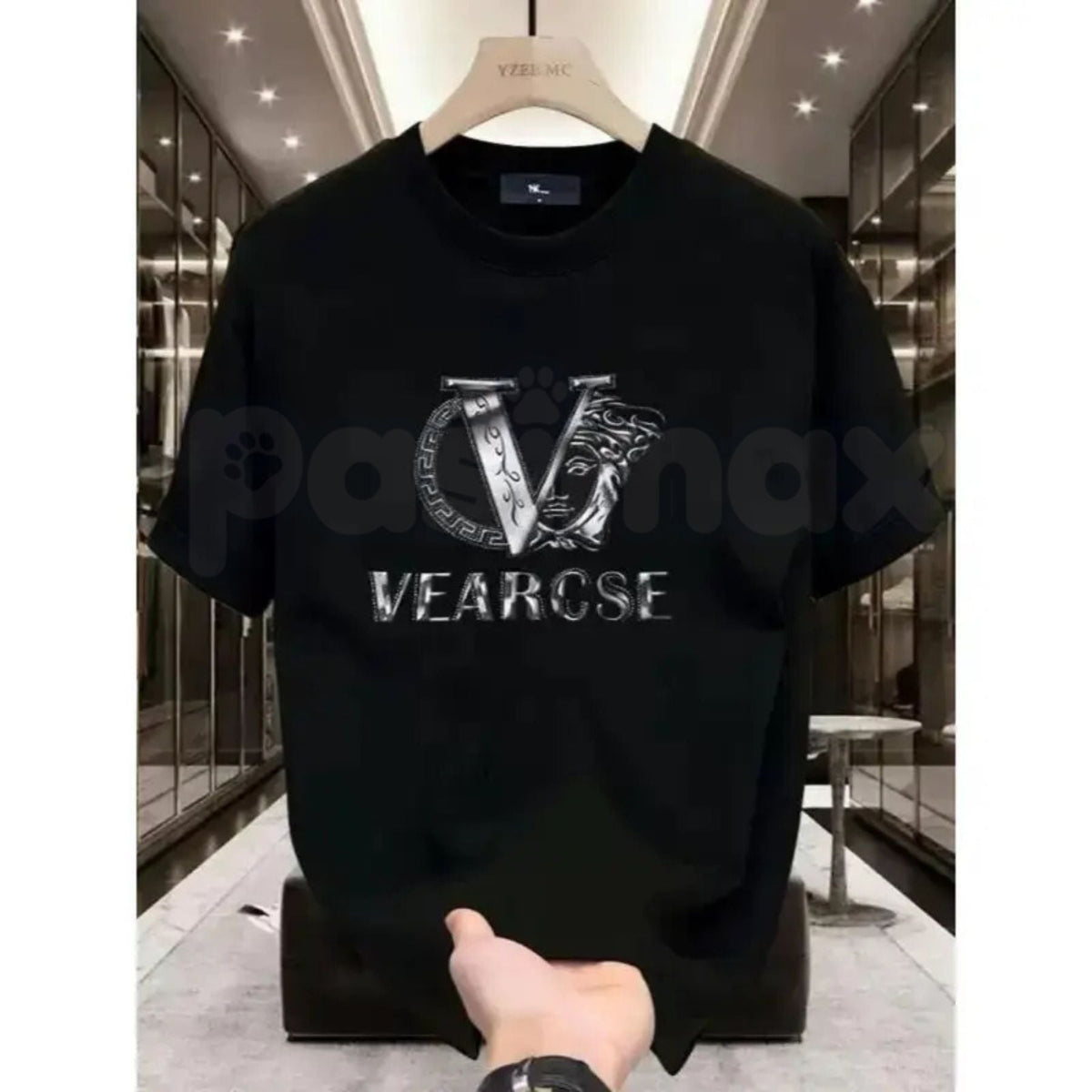 "Vearcse" Luxury Motif T-Shirt – Italian-Inspired Baroque Graphic Tee, Remastered Heavy Cotton Designer Style Top, Soft Lived-In Heavyweight Opulent Fashion Shirt, Made in USA
