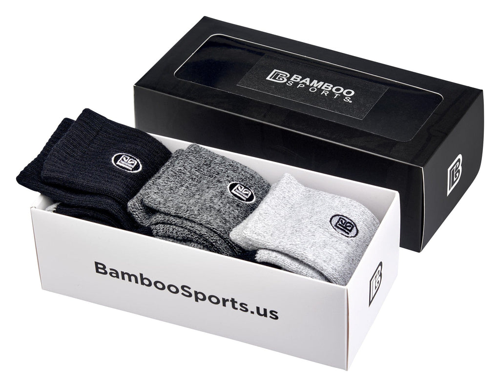 Premium Bamboo Rayon Crew Socks - 1, 3 &  6 Pair Packs Available