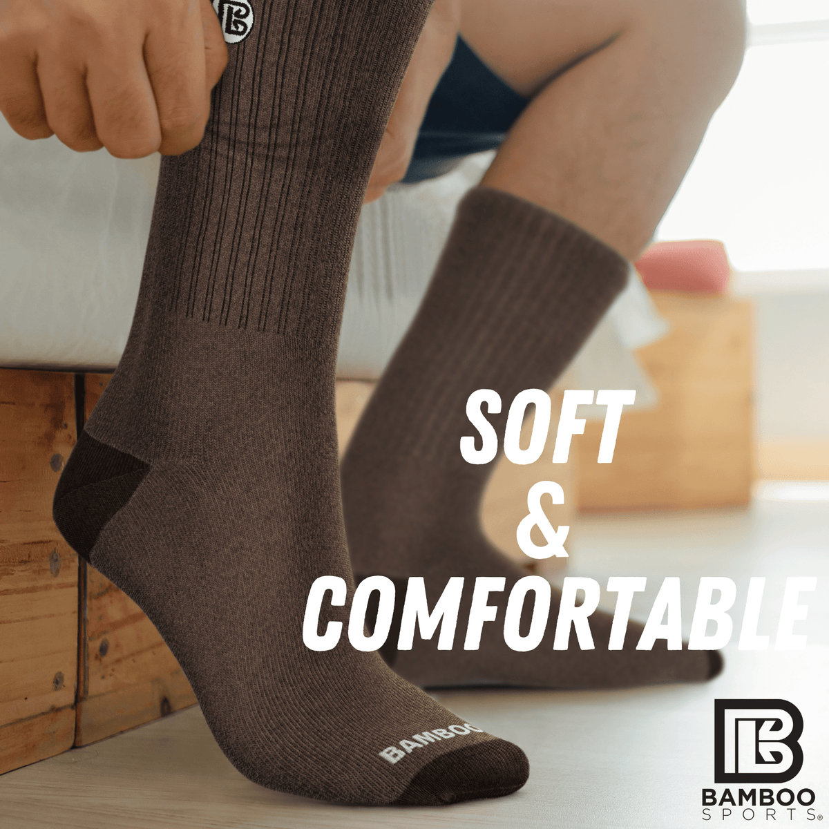 Premium Bamboo Rayon Crew Socks - 1, 3 &  6 Pair Packs Available